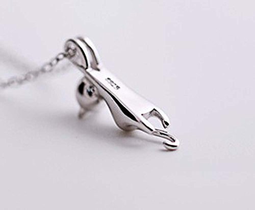 findout 925 3D plata rojo verde / ojos de gato lindo / amante mate superficie / collar pendiente suave (f1581)