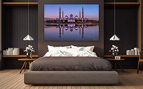 Fineart - Cuadro XXL para pared (hasta 210 cm de ancho), diseño de mezquita de Abu Dhabi Zayed, Vidrio acrílico sobre soporte Dibond, 150 x 100cm