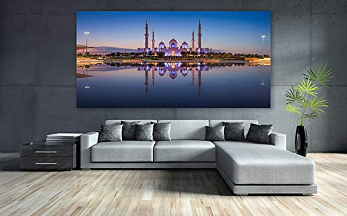 Fineart Foto XXL de hasta 280 cm de ancho, cuadro panorámico Abu Dabi con mezquita Sheick Zayed, en diferentes modelos