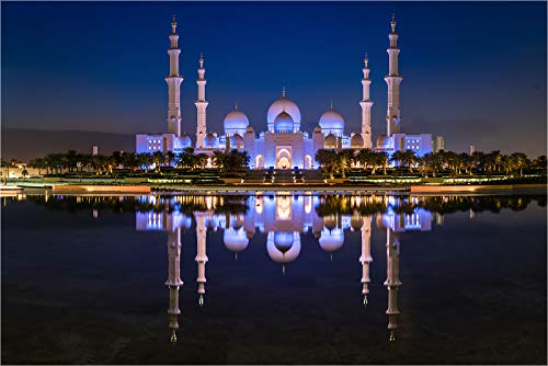 Fineart XXL Foto hasta 210 cm de ancho, cuadro de pared Abu Dhabi Sheich Zayed mezquita, en diferentes modelos, Impresión de obras de arte en soporte Dibond, 70 x 50cm