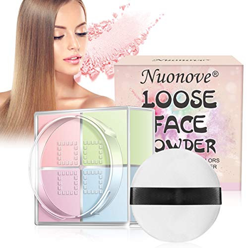 Finishing Powder, Polvos sueltos, Maquillaje en polvo, corrector de base ligera de control de aceite mate cosmético cuatro cuadros，Absorbe brillos 12g