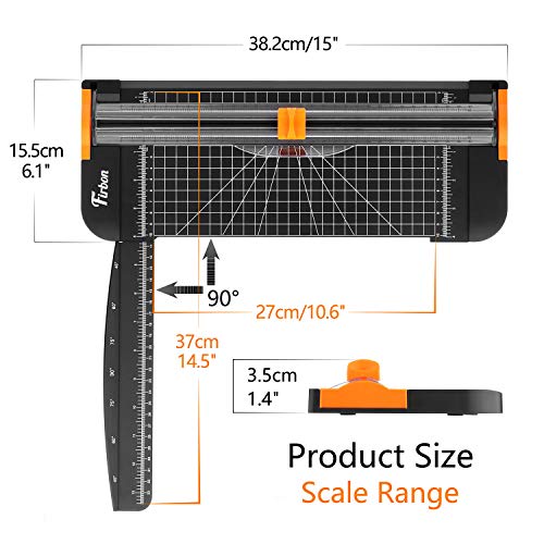 Firbon cortadora de papel titanio 12 inch A4 cortador con automático Seguridad Safeguard (negro)