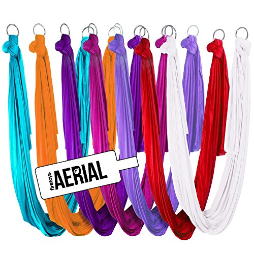 Firetoys Hamaca de Yoga aérea Profesional, Fabricada en el Reino Unido, Probada y certificada para la Seguridad: ¡Muchos Colores! (Naranja)