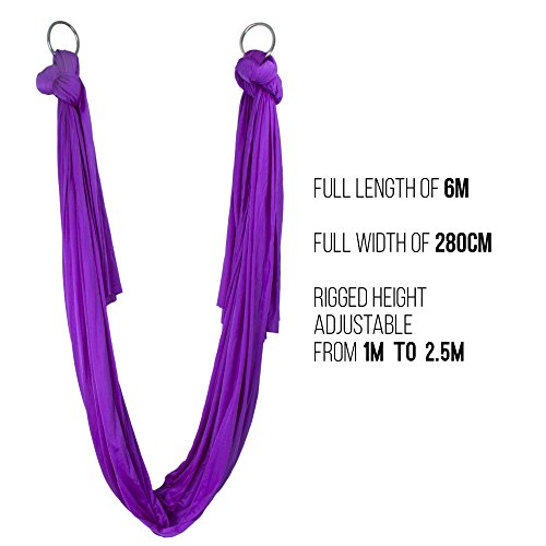 Firetoys Hamaca de Yoga aérea Profesional, Fabricada en el Reino Unido, Probada y certificada para la Seguridad: ¡Muchos Colores! (Naranja)