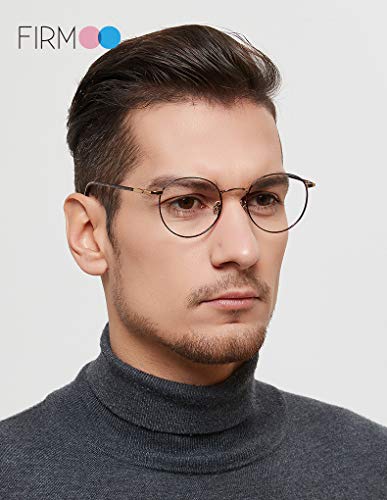 Firmoo Gafas Luz Azul para Mujer Hombre, Gafas Filtro Antifatiga Anti-luz Azul y contra UV400 Ordenador Gaming PC de Gafas Montura de Metal Moda, Y1230 Oro Tortuga