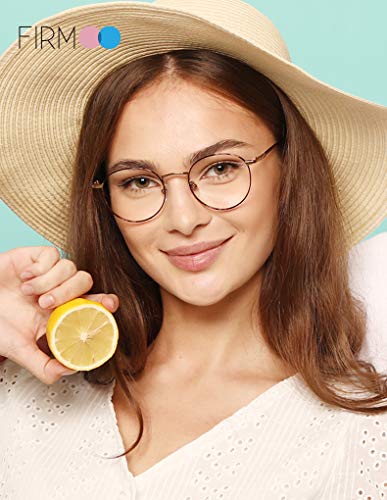 Firmoo Gafas Luz Azul para Mujer Hombre, Gafas Filtro Antifatiga Anti-luz Azul y contra UV400 Ordenador Gaming PC de Gafas Montura de Metal Moda, Y1230 Oro Tortuga