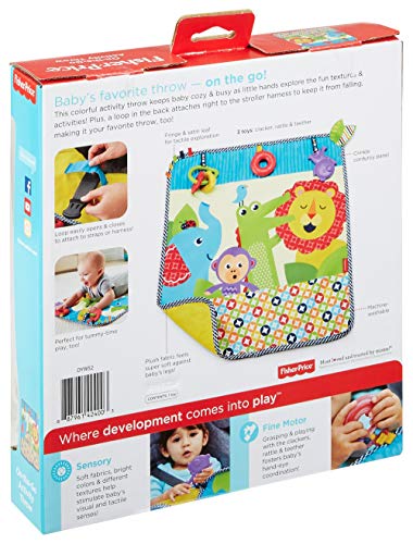 Fisher-Price Mantita activity de paseo, manta de actividades bebé (Mattel DYW52