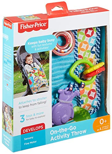 Fisher-Price Mantita activity de paseo, manta de actividades bebé (Mattel DYW52