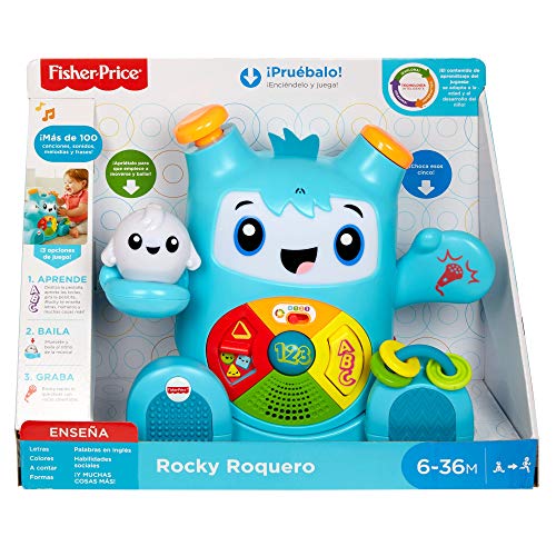 Fisher-Price Rocky Roquero, juguete electrónico bebé +6 meses (Mattel FXD05) , color/modelo surtido