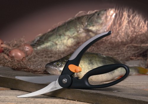 Fiskars Tijeras para pescado, Longitud total: 22 cm, Acero de calidad/Plástico, Functional Form, 1003032