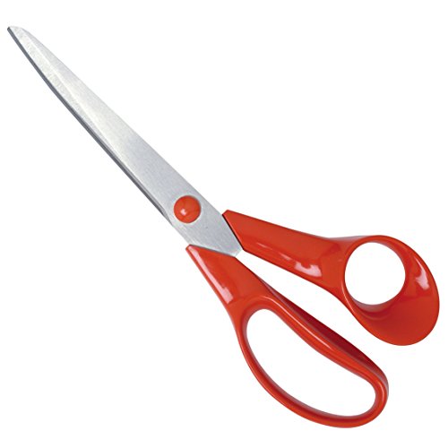 FISKARS Tijeras universales, para zurdos, Longitud: 21 cm, Hoja de acero inoxidable/ Mangos de plástico, Rojo, Classic, 1005147