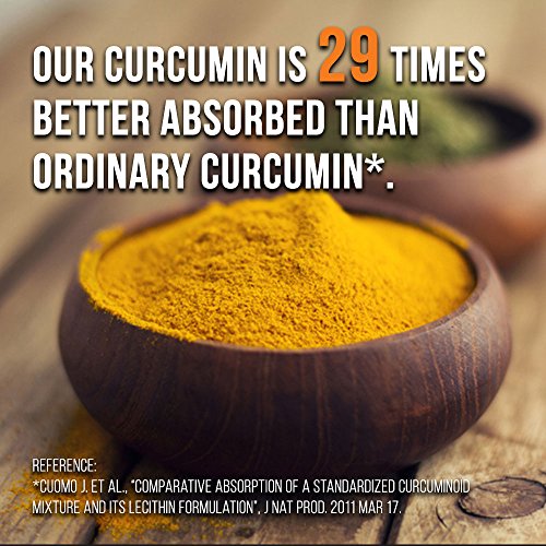 Fitosoma Curcumina Meriva de 250 mg, 2900% mejor absorción que la curcumina de cúrcuma normal, 100% sin soja, 120 cápsulas por bote, Complejo de fitosoma curcumina de cúrcuma