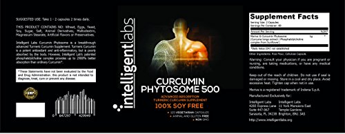 Fitosoma Curcumina Meriva de 500 mg, 2900% mejor absorción que la curcumina de cúrcuma normal, 100% sin soja, 120 cápsulas por bote
