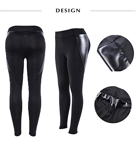 FITTOO Mallas Pantalones Deportivos Leggings Mujer Yoga de Alta Cintura Elásticos y Transpirables para Yoga Running Fitness con Gran Elásticos680 Negro M