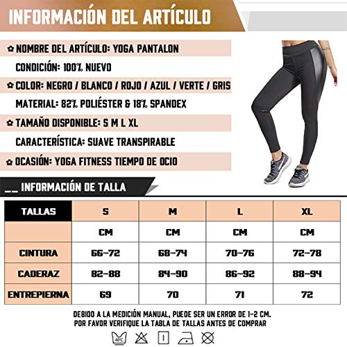 FITTOO Mallas Pantalones Deportivos Leggings Mujer Yoga de Alta Cintura Elásticos y Transpirables para Yoga Running Fitness con Gran Elásticos680 Negro M