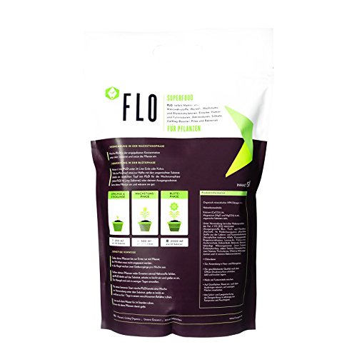 Flo Organics Superfood para plantas, abono orgánico todo en uno, 5 litros de tierra de coco, bacterias, enzimas microorganismos macroorganismos NPK NPC