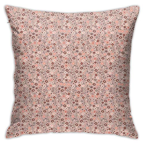 Floral Spring Petal Swirled Branch Blossom Nature Beauty Essence Vibrant Image Mauve Salmon Dried Rose Fashion Pillow 18inch*18inch,Pillowcase Decorative Square Sofa Bedroom Car - No Inserts Included