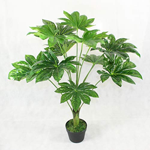 FloralStem - Planta artificial japonesa de Fatsia Aralia para decoración de interiores y oficinas