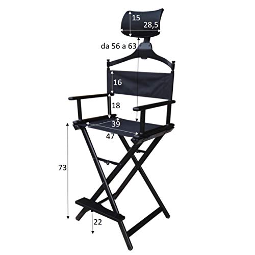 Floreo Look Silla Sillon Plegable de Aluminio para Maquillaje maquillador Makeup Artist (Blanco)