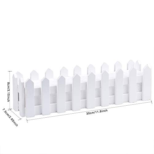 Flores artificiales Baby's Breath Gypsophila en Picket Fence Pot Pack para la decoración del banquete de boda DIY Home, juego de 2