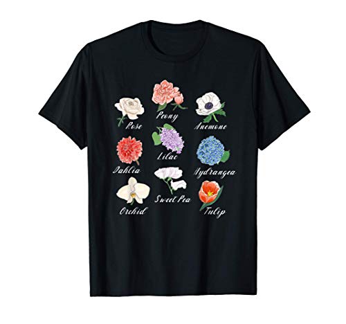 Flores más famosas del mundo en inglés Camiseta