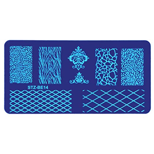 Floridivy Placa de uñas Estampación de la Pluma de la Flor del corazón en Animales Dreamcatcher Acero Plantillas Clavo de la Plantilla del Arte 7