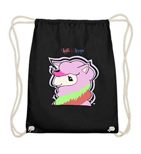Fluffy, el unicornio – Dulce idea de regalo para jóvenes y mayores – Algodón Gymsac, color Negro, talla 37cm-46cm