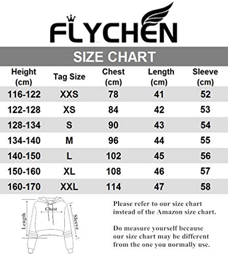 FLYCHEN Niña Sudaderas con Capucha Stranger Things Season 3 Sudadera Casual con Capucha y Top Deportivo Casual Chicas Hoodies (Negro 14448, S)