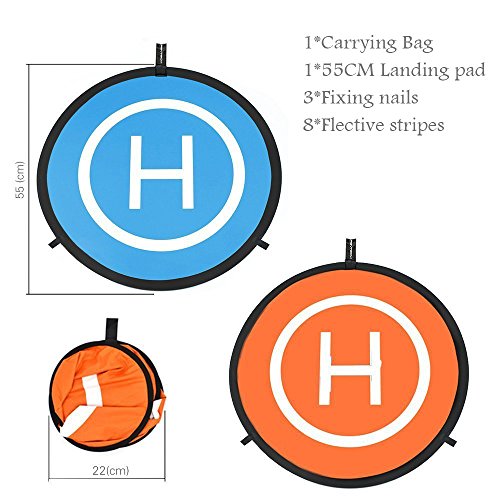 Flycoo 55cm 22in Landing Pad Fast-Fold Pista de Aterrizaje para dji Mavic Air / Mavic Pro / Spark / Platinum / Phantom 34 Drone Helicóptero Plataforma de aterragem