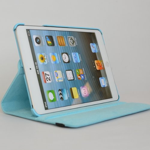flyorigin Fundas Soporte y Carcasa para iPad Mini 3/2 / 1,360 Grados de rotacion,Cubierta Elegante,Smart Cover Multiples Funciones PU Funda con la Funcion Inteligente de sueno-Despertar