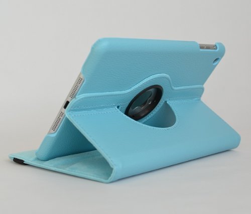 flyorigin Fundas Soporte y Carcasa para iPad Mini 3/2 / 1,360 Grados de rotacion,Cubierta Elegante,Smart Cover Multiples Funciones PU Funda con la Funcion Inteligente de sueno-Despertar