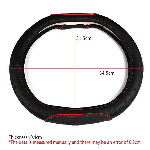 FMS Cubierta del Volante peugeot 4008 Cubre Volante de Cuero PU Coche, Antideslizante, Sin Olor, Duradero, Transpirable