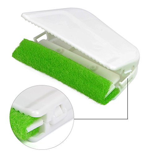 FOCCTS 3PCS 2 in1 Ventana Brecha Espacio Ranura Corner Cleaning Dustpan Brushes con Esponjas Extraíbles para Orificios de Ventana del Teclado Coche