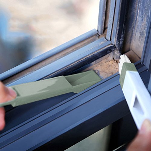 FOCCTS 3PCS 2 in1 Ventana Brecha Espacio Ranura Corner Cleaning Dustpan Brushes con Esponjas Extraíbles para Orificios de Ventana del Teclado Coche