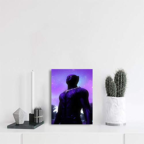 FOCLKEDS Pantera Negra Avengers Age of Ultron Pantera Negra Póster abstracto de madera de 24 x 86 pulgadas con marco de madera para decoración del hogar, estirado y listo para colgar