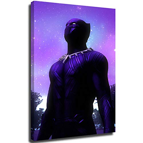 FOCLKEDS Pantera Negra Avengers Age of Ultron Pantera Negra Póster abstracto de madera de 24 x 86 pulgadas con marco de madera para decoración del hogar, estirado y listo para colgar