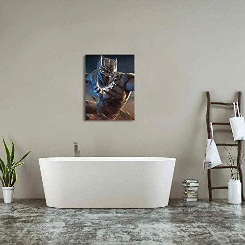 FOCLKEDS Pantera Negra Póster de la Pantera Negra de los Vengadores, Cuadro de Arte de la Pared, 20 x 28 pulgadas, enmarcado de madera para decoración del hogar, estirado y listo para colgar