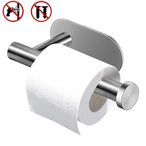 Fodlon Portarrollos Papel Higiénico, Portarrollos baño Autoadhesivo 304 Acero Inoxidable Soporte de Papel Adhesivo Sin Taladro Portarrollos para WC Baño Cocina