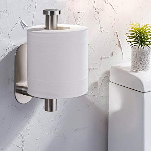 Fodlon Portarrollos Papel Higiénico, Portarrollos baño Autoadhesivo 304 Acero Inoxidable Soporte de Papel Adhesivo Sin Taladro Portarrollos para WC Baño Cocina