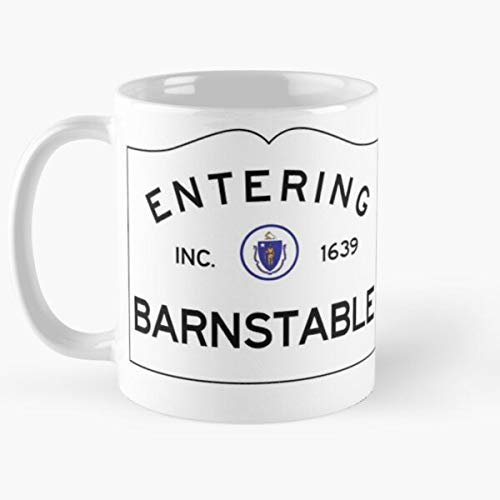 Foliam Road Summer New Town Cod USA Sign England Beach The Cape La Mejor Taza de café de cerámica de mármol Blanco de 11 oz