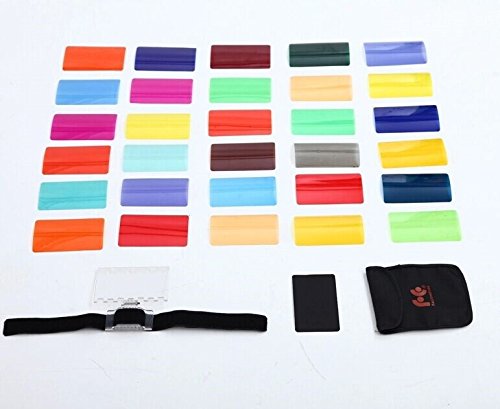 Fomito Flash Speedlight Gel Color Kit Filtro 30ps W/gels-band y reflector para Canon Nikon Olympus Pentax YONGNUO Neewer Godox Speedlite