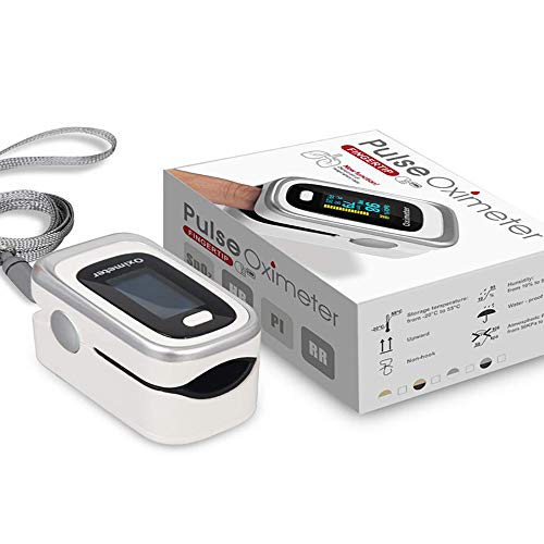 FONCBIEN Oxímetro de Dedo - Saturación De Oxígeno En La Sangre -Oxímetros De Pulso Para Atletismo y Aviación,Frecuencia Respiratoria,Con Pantalla Oled,Frecuencia De Pulso,Índice De Perfusión De Sangre