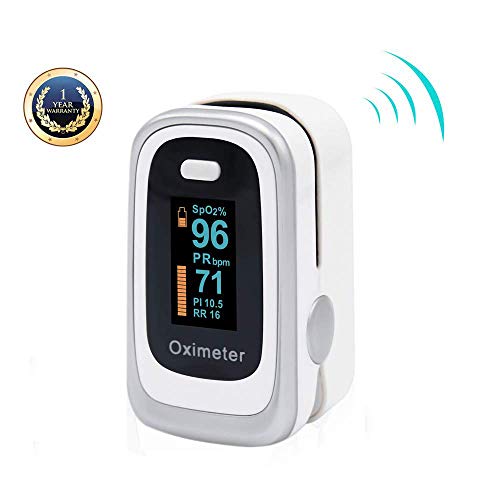 FONCBIEN Oxímetro de Dedo - Saturación De Oxígeno En La Sangre -Oxímetros De Pulso Para Atletismo y Aviación,Frecuencia Respiratoria,Con Pantalla Oled,Frecuencia De Pulso,Índice De Perfusión De Sangre
