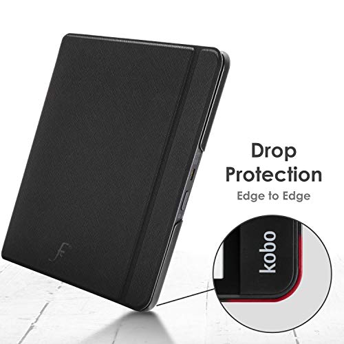 Forefront Cases Funda para Kobo Forma - Funda Protectora con Cierre Magnético del Kobo Forma 2018 - Smart Auto Sueño Estela Función - Delgado Ligera - Negro