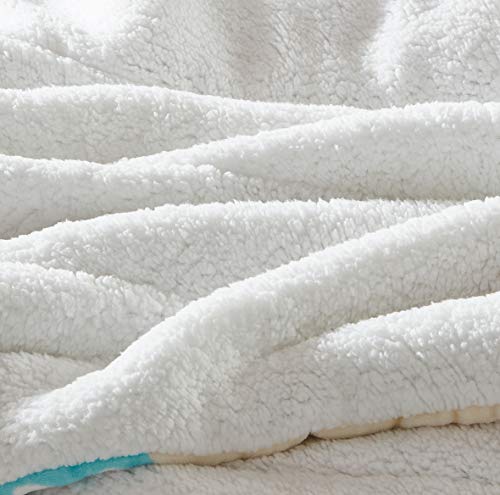 FOREN TEX Manta para Cama y sófa Franela con Sherpa Blanca (L3080 + Bajera, Cama 135) Llevan Fundas de Almohada (50x70) más una Bajera Ajustable Extra Suave Súper Cálida