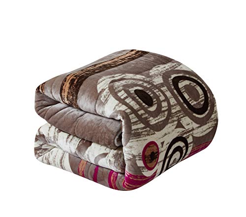 FOREN TEX Manta para Cama y sófa Franela con Sherpa Blanca(3083 + Bajera, Cama 150) Llevan Fundas de Almohada (50x70) más una Bajera Ajustable Extra Suave Súper Cálida