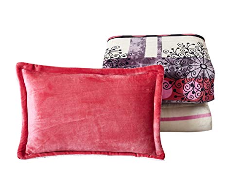 FOREN TEX Manta para Cama y sófa Franela con Sherpa Blanca(S-3084 +Bajera, Cama 90 y 105) Llevan Fundas de Almohada (50x70) más una Bajera Ajustable Extra Suave Súper Cálida