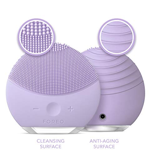 FOREO LUNA mini 2 Plus - Dispositivo de limpieza y masajeador facial compacto para todo tipo de pieles, Lavander