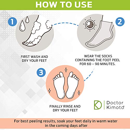 Fórmula Original de la Cáscara del Pie de Dr Kimoto - Tratamiento Casero Increíble para los Pies - 2 Pares - Diga Adiós a Piel Duro y Seco de Pie & Diga Hola a Pies Suaves de Bebé!