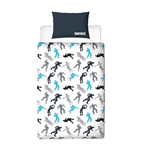 Fortnite Funda de edredón oficial individual con diseño de dabbing | Funda de edredón azul con funda de almohada a juego reversible